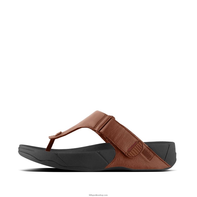 hombres Fitflop chanclas de cuero trakk ii P802P119 bronceado oscuro