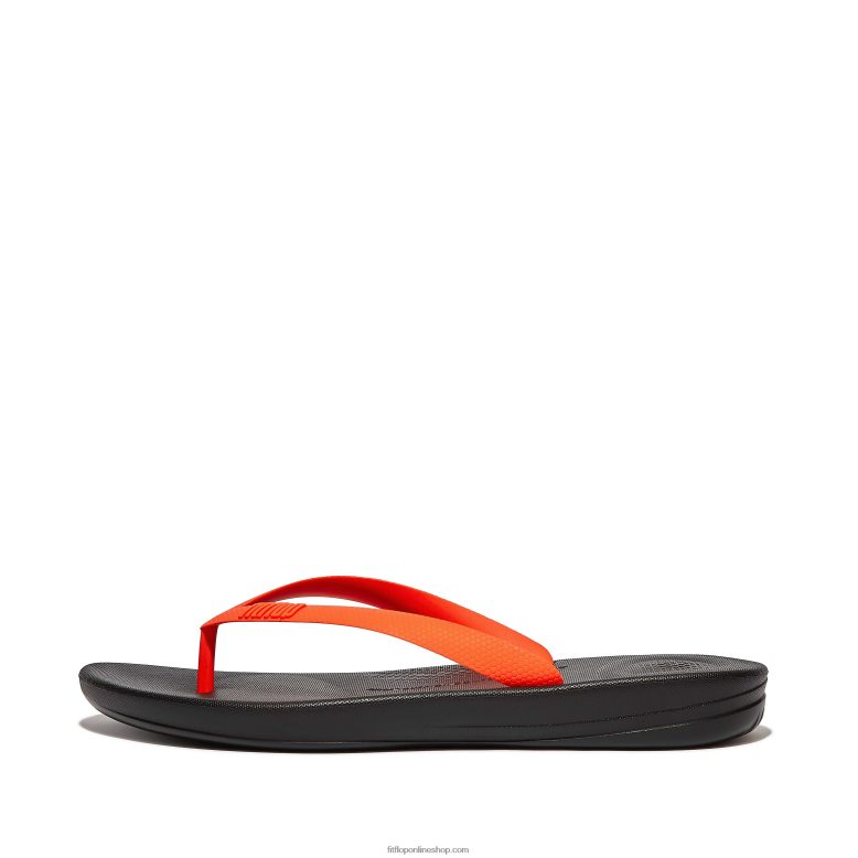 hombres Fitflop chanclas ergonómicas iqushion P802P204 negro/naranja