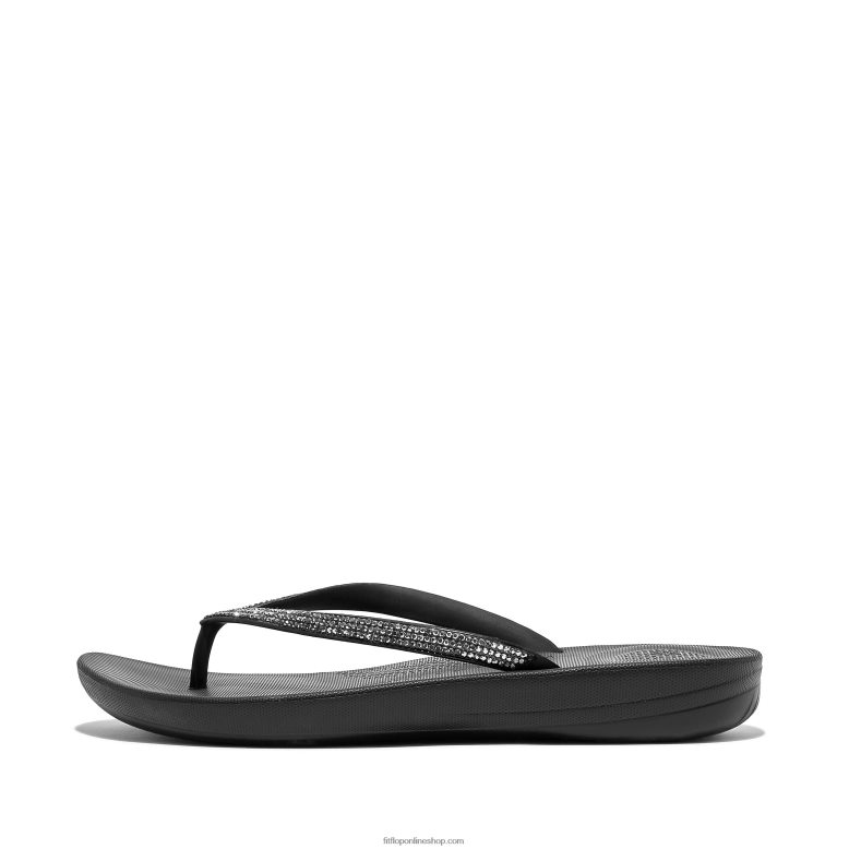 mujer Fitflop chanclas ergonómicas con brillo iqushion P802P16 negro