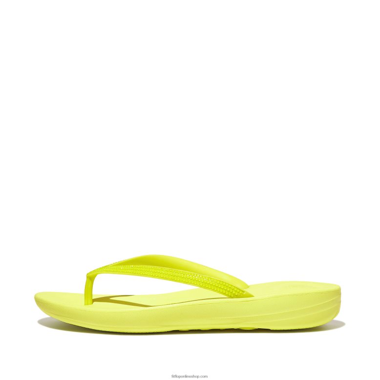 mujer Fitflop chanclas iqushion con brillo P802P15 amarillo electrico