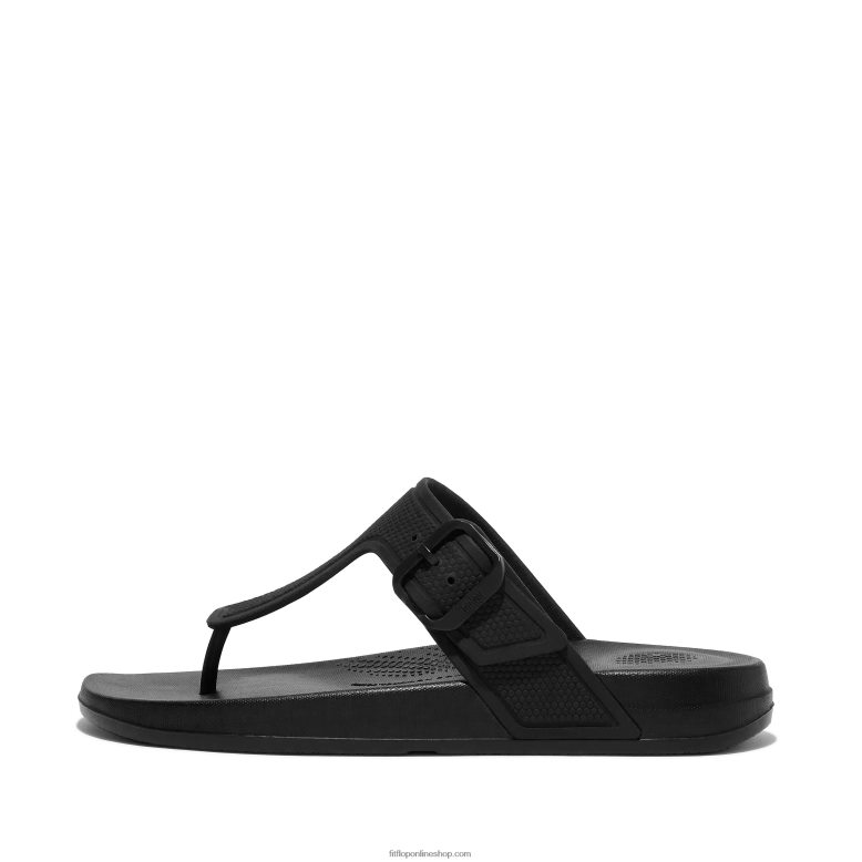 mujer Fitflop chanclas iqushion con hebilla ajustable P802P4 todo negro