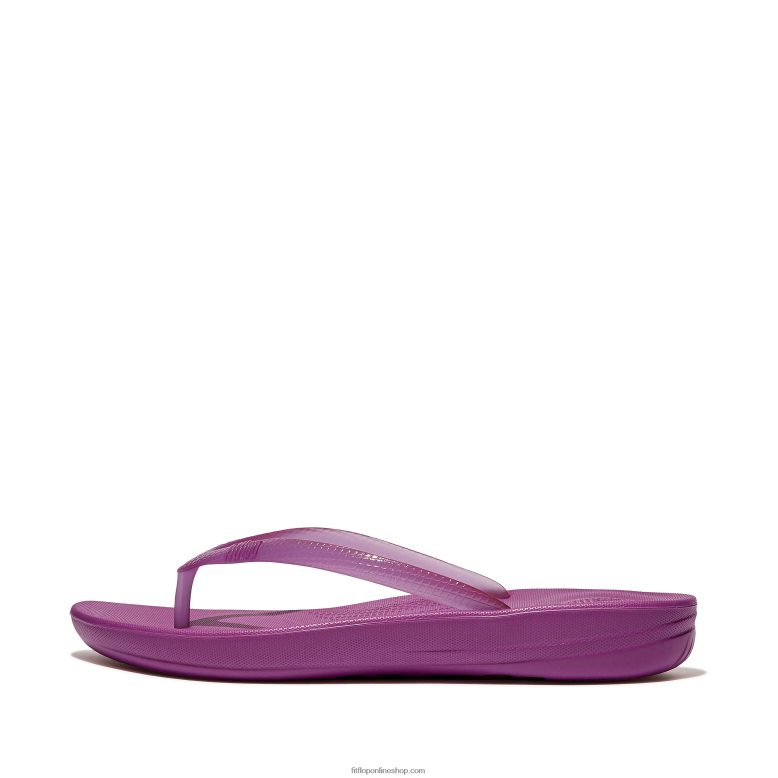 mujer Fitflop chanclas transparentes iqushion P802P35 miami violeta