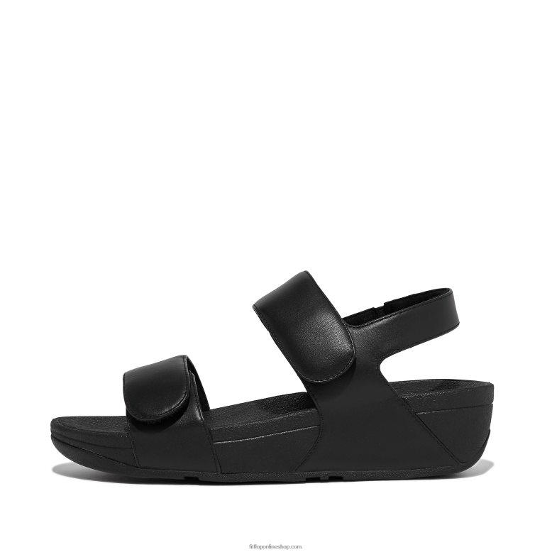 mujer Fitflop sandalias lulu ajustables de piel P802P55 todo negro