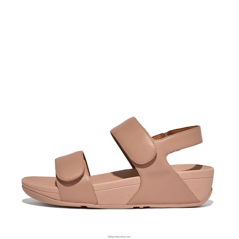 mujer Fitflop sandalias lulu ajustables de piel P802P56 beige